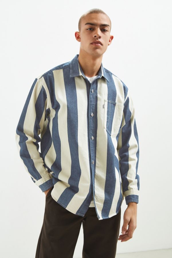 Levi’s Silvertab Vertical Stripe Denim ButtonDown Shirt Urban Outfitters