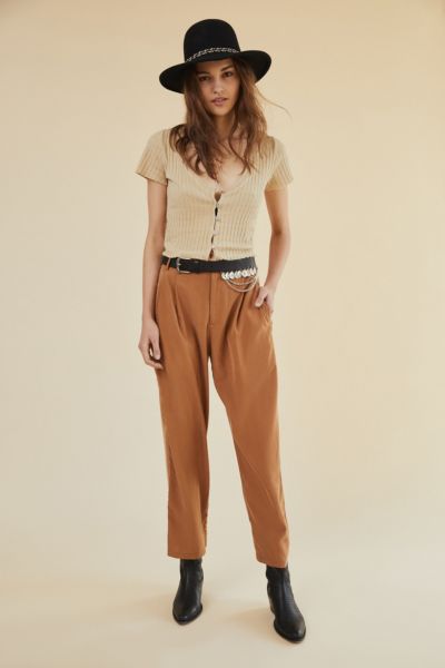 UO Silky Soft Straight-Leg Pant - Tan 0 at Urban Outfitters