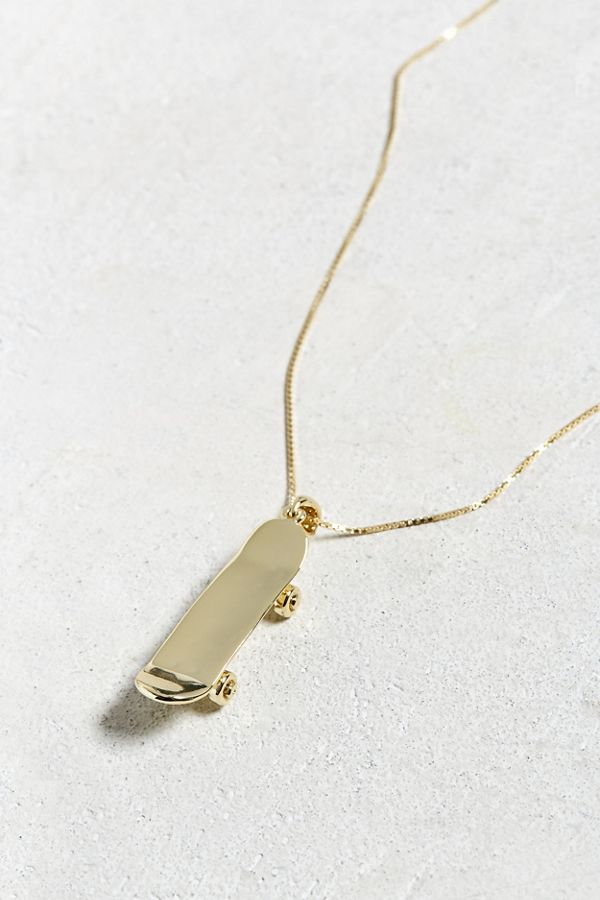 King Ice 14K Gold Mini Skateboard Necklace | Urban Outfitters