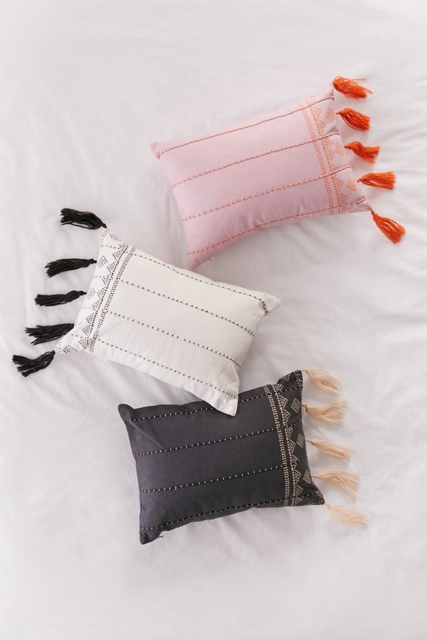 Slide View: 1: Asha Embroidered Lumbar Pillow