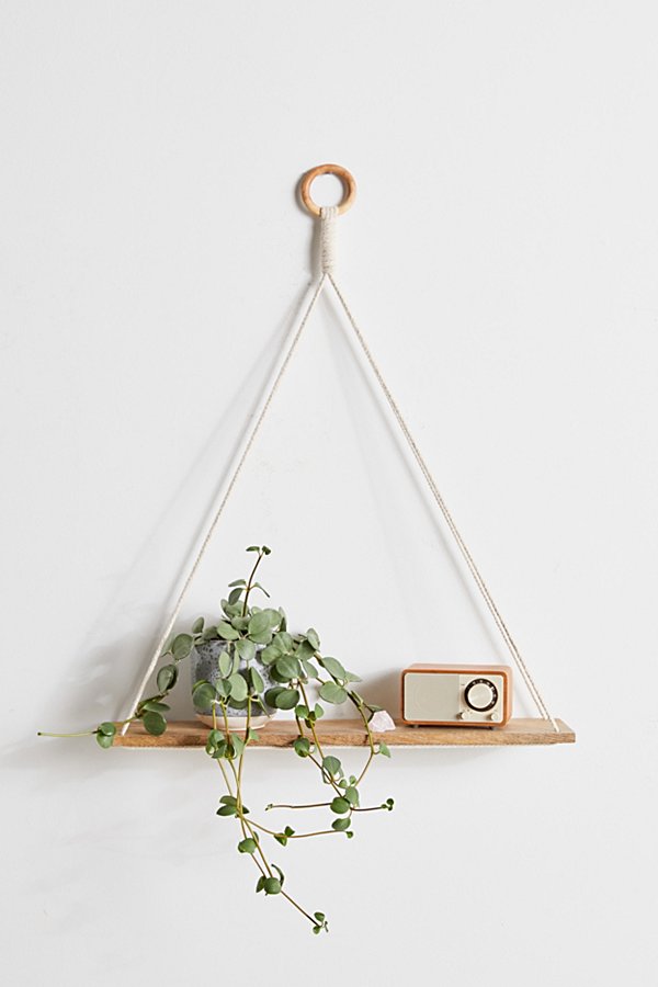 Urban Outfitters Elie Macramé Hanging Shelf In Brown At