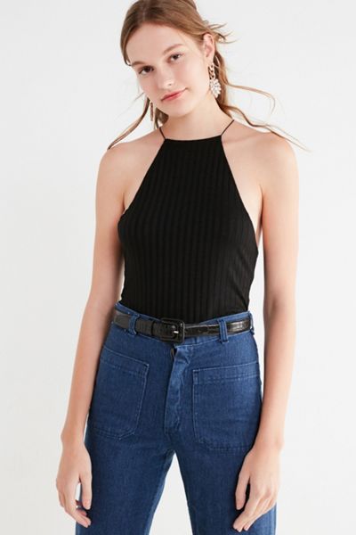 Truly Madly Deeply High-Neck Ribbed Tank Top