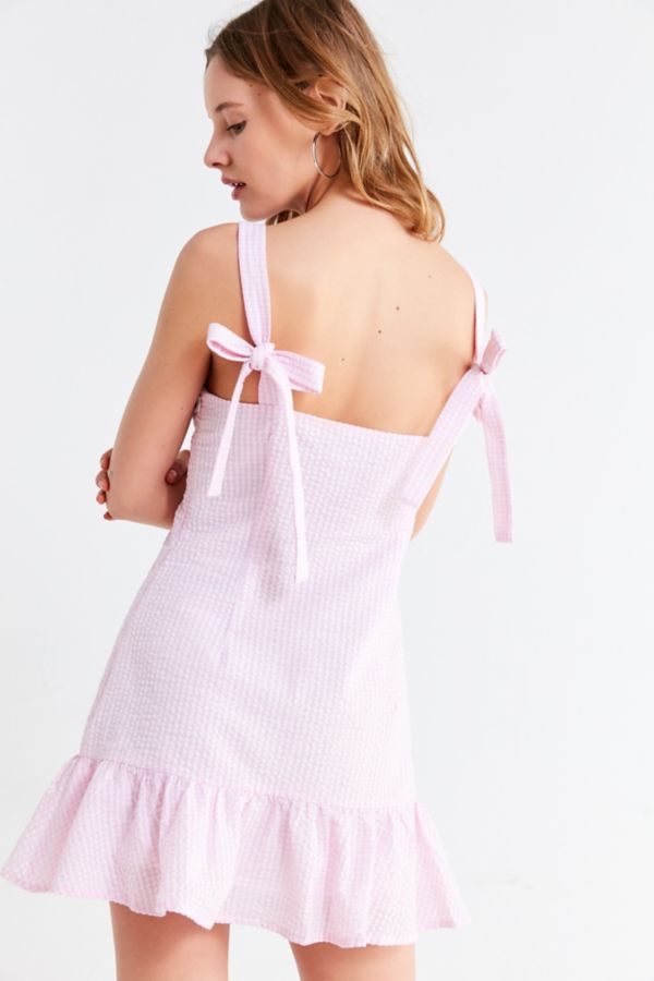 MINKPINK Gables Gingham Tie-Strap Dress | Urban Outfitters