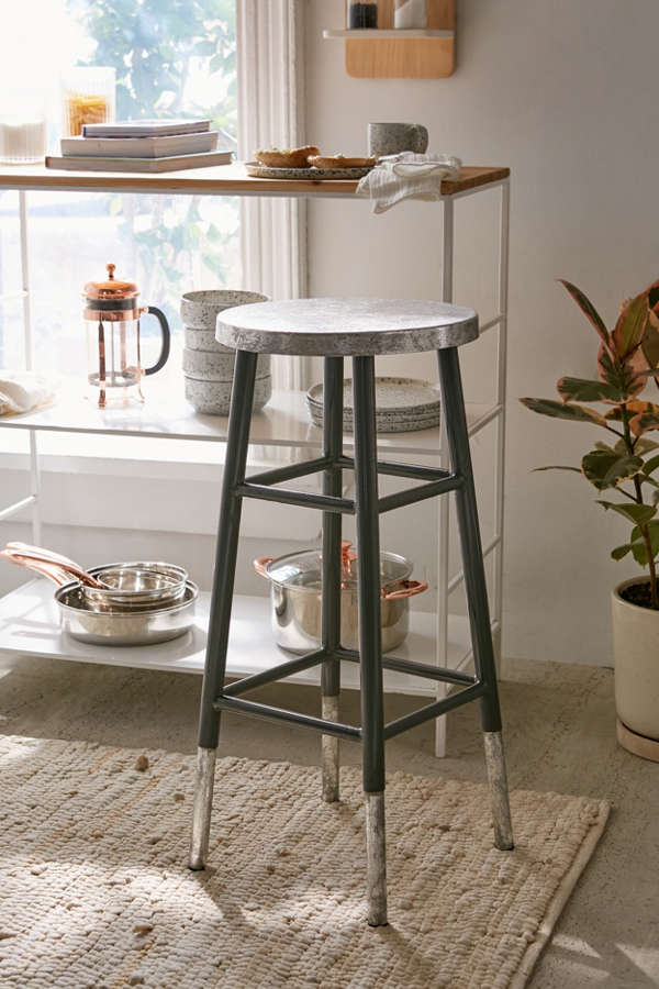 Slide View: 1: Kenzie Silver Bar Stool