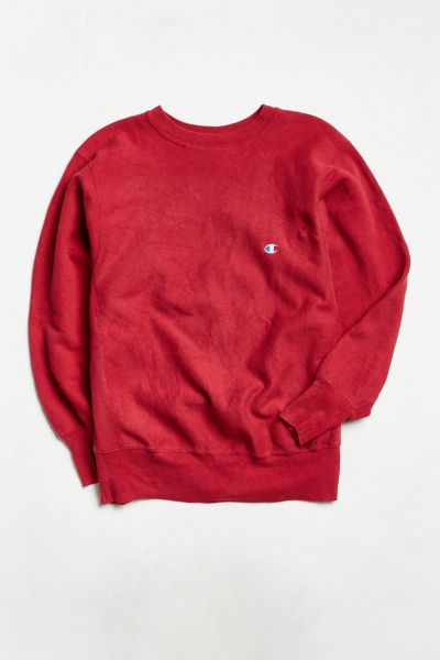 Vintage Champion Crimson Red Reverse Weave Crew Neck Sweatshirt | Urban ...
