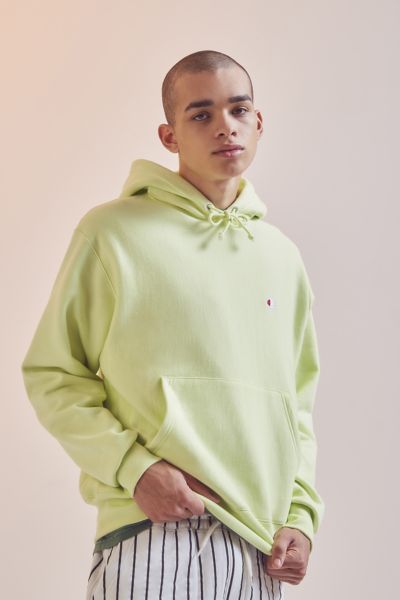 champion reverse weave lime hoodie sweatshirt