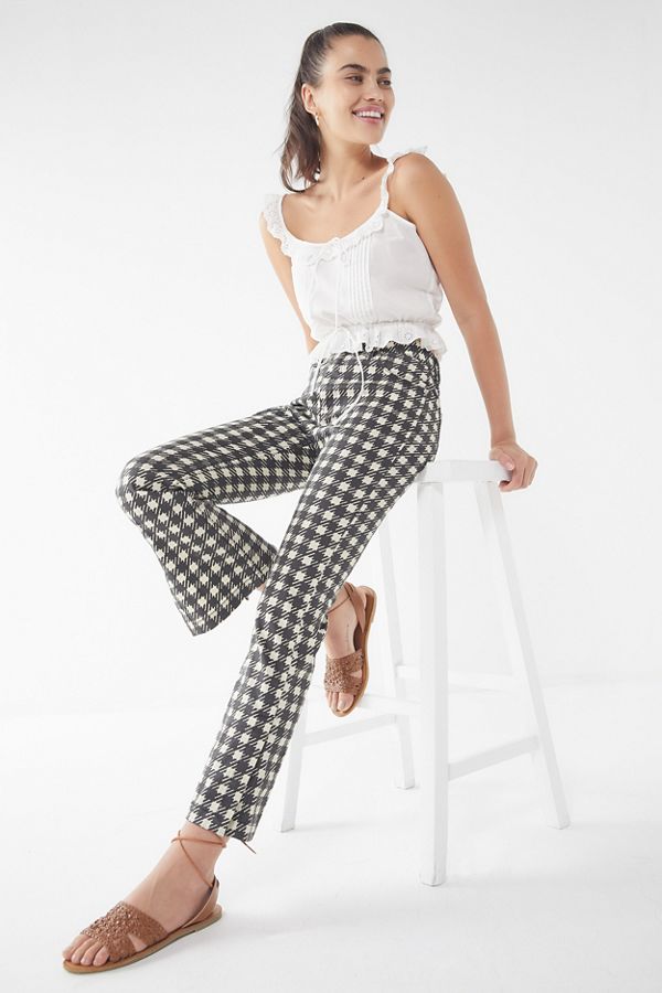 Slide View: 1: BDG Kick Flare High-Rise Cropped Jean â Houndstooth