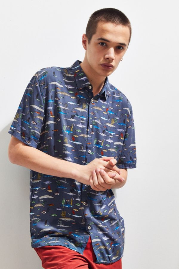 Barney Cools Sea Life Short Sleeve Button-Down Shirt | Urban Outfitters