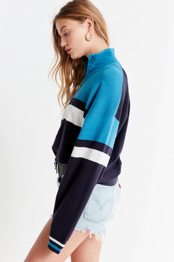 UO Oversized Striped Half-Zip Sweater | Urban Outfitters