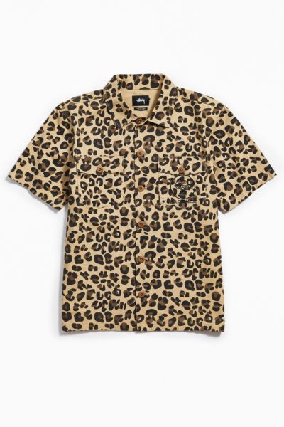 Stussy Leopard Short Sleeve BDU Shirt | Urban Outfitters