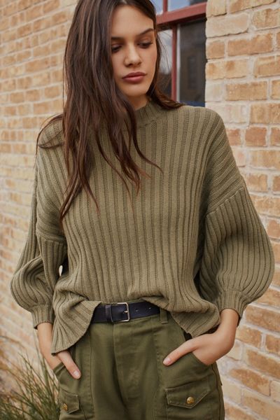 UO Lou Mock-Neck Pullover Sweater