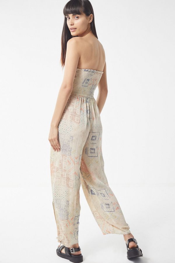 Slide View: 3: UO Strapless Smocked Jumpsuit