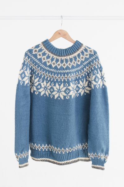 Vintage Sky Blue Fair Isle Ski Sweater | Urban Outfitters