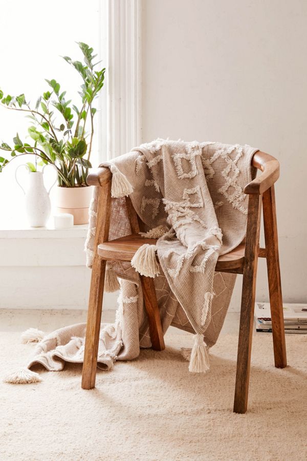 Slide View: 4: Geo Tufted Tassel Throw Blanket
