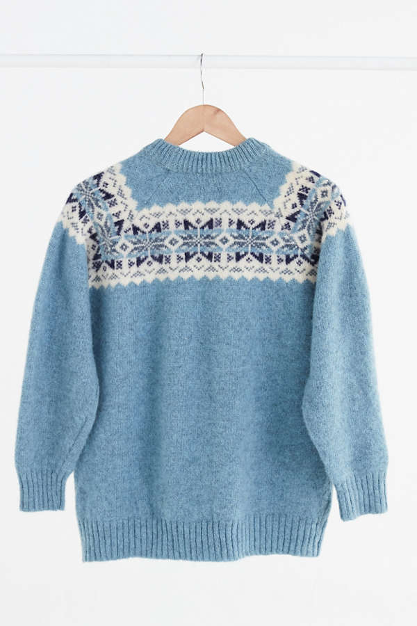 Vintage Light Blue Fair Isle Ski Sweater | Urban Outfitters Canada