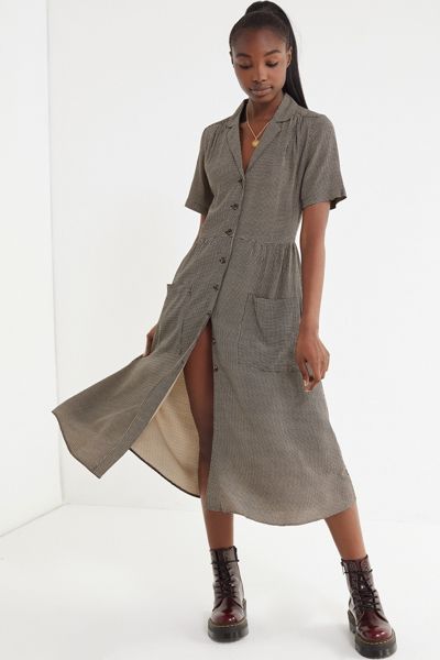 UO Button-Down Midi Shirt Dress