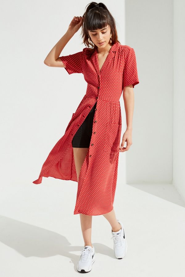 UO ButtonDown Midi Shirt Dress Urban Outfitters Canada