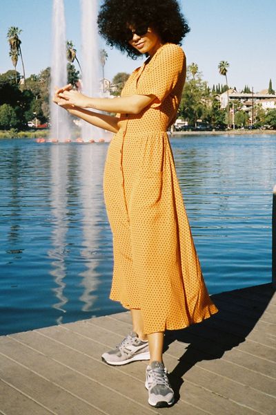 UO Button-Down Midi Shirt Dress