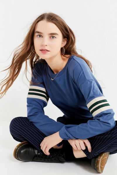 UO Tipped Striped Long Sleeve Tee | Urban Outfitters