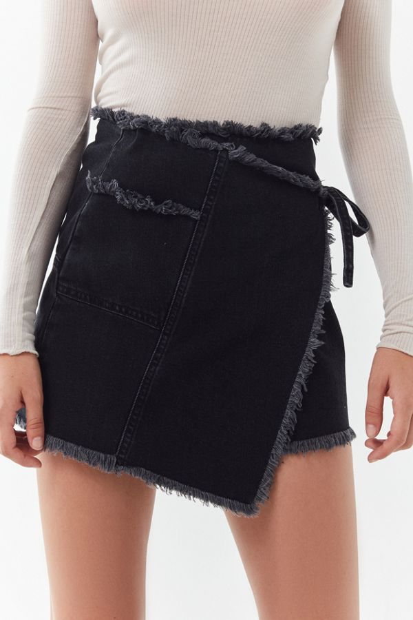UO Frayed Wrap Mini Skirt | Urban Outfitters
