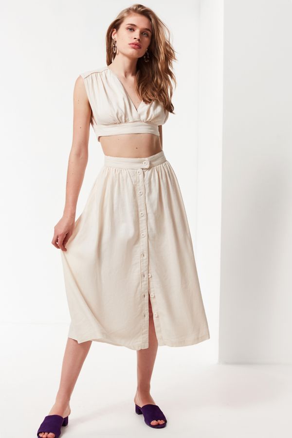 UO Arianna Button-Down Midi Skirt | Urban Outfitters