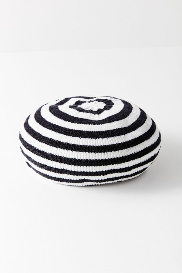 Striped Chenille Beret Urban Outfitters