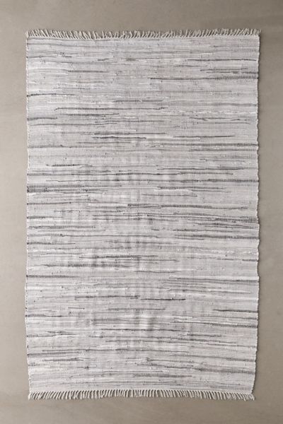 Urban Outfitters Virginia Woven Rag Rug In Grey
