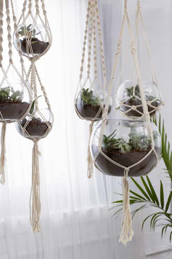Hanging Macramé Terrarium 