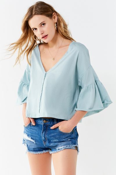 UO Camina Roses Bell-Sleeve Tee