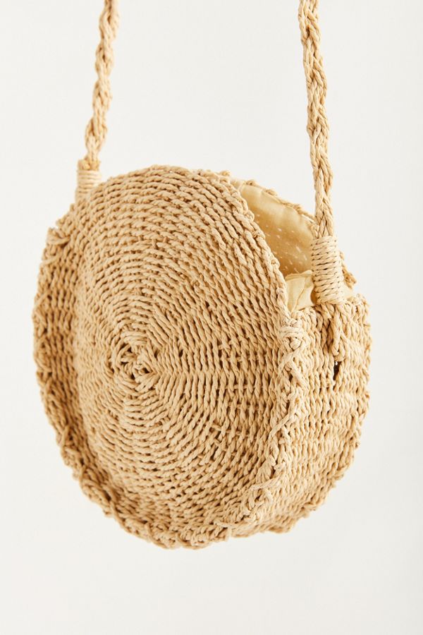 Small Circle Straw Round Crossbody Bag Urban Outfitters