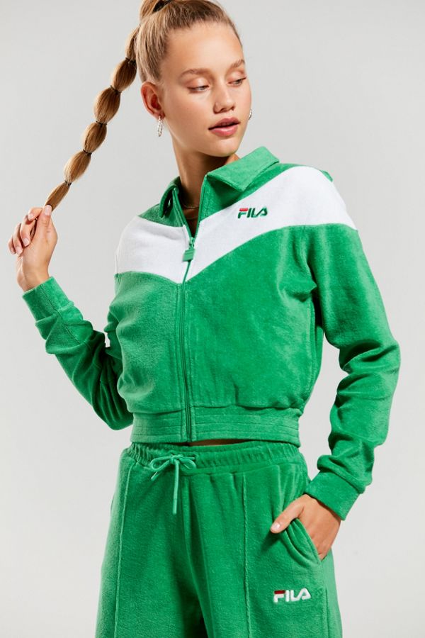 FILA + UO Nox Velour Track Jacket | Urban Outfitters