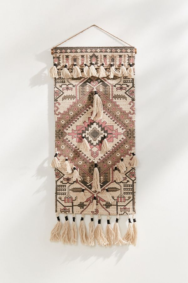 Slide View: 1: Tassel Rug Wall Hanging