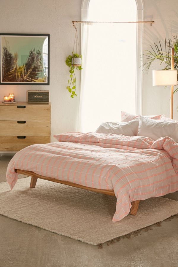Slide View: 1: Luna Yarn-Dye Check Duvet Cover