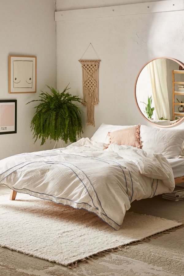 Slide View: 1: Lucia Crochet Trim Duvet Cover