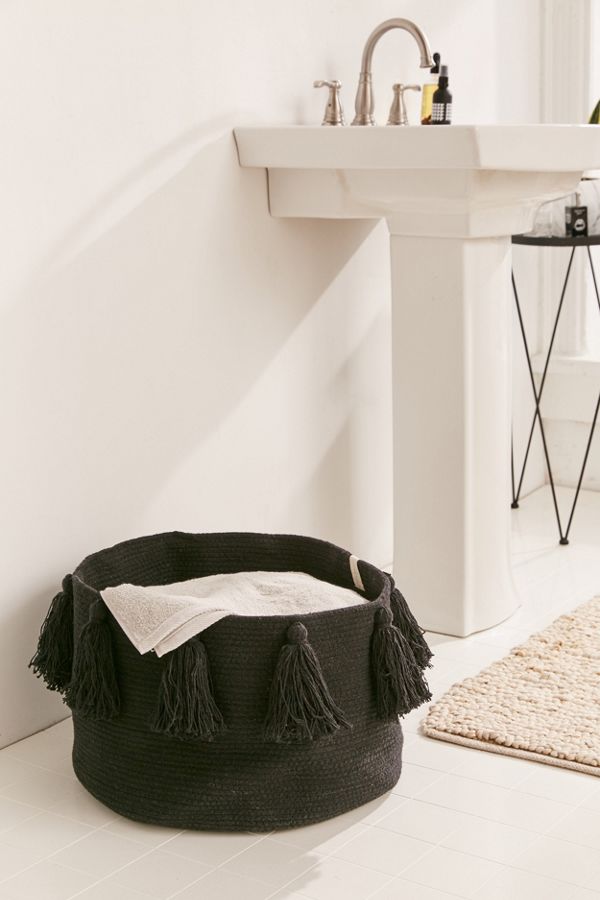 Slide View: 1: Lorena Canals Tassel Laundry Basket