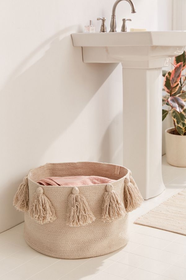 Slide View: 1: Lorena Canals Tassel Laundry Basket