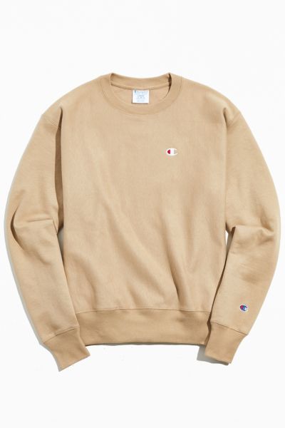 Champion Reverse Weave Crew Fleece Sweatshirt In Light Brown