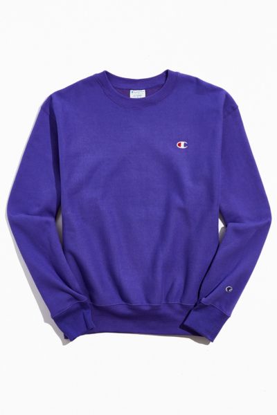 Champion Reverse Weave Fleece Crew Neck Sweatshirt In Plum