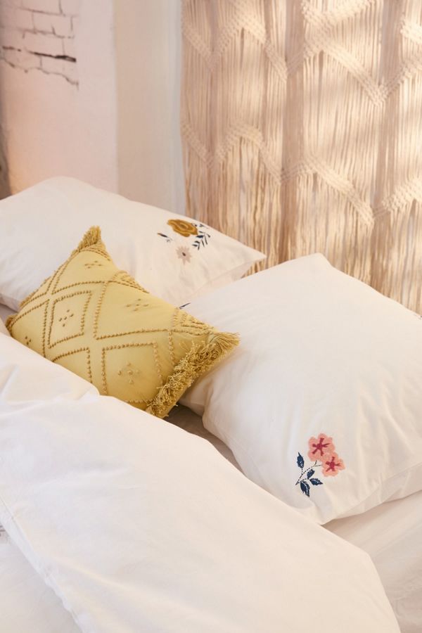 Blossom Embroidered Sham Set Urban Outfitters Canada