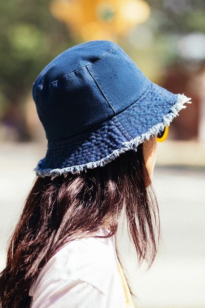 Raw Edge Denim Bucket Hat