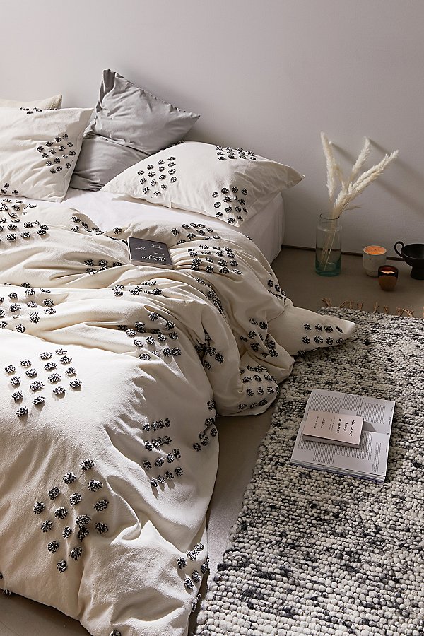 Urban Outfitters Tufted Geo Duvet Cover, Black And Cream Duvet Covers