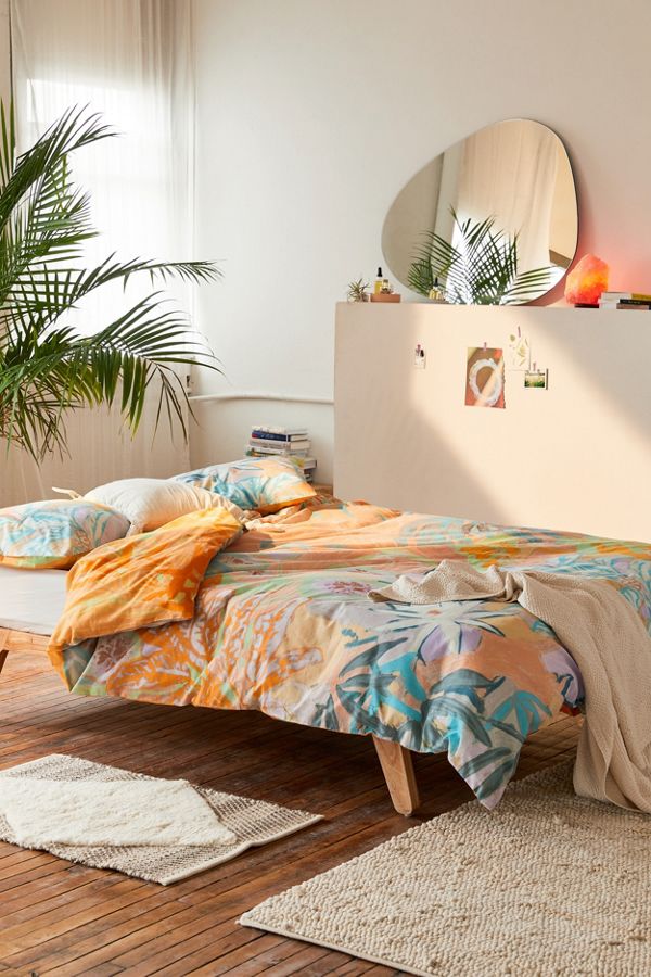 Slide View: 1: Clara Boho Jungle Border Duvet Cover