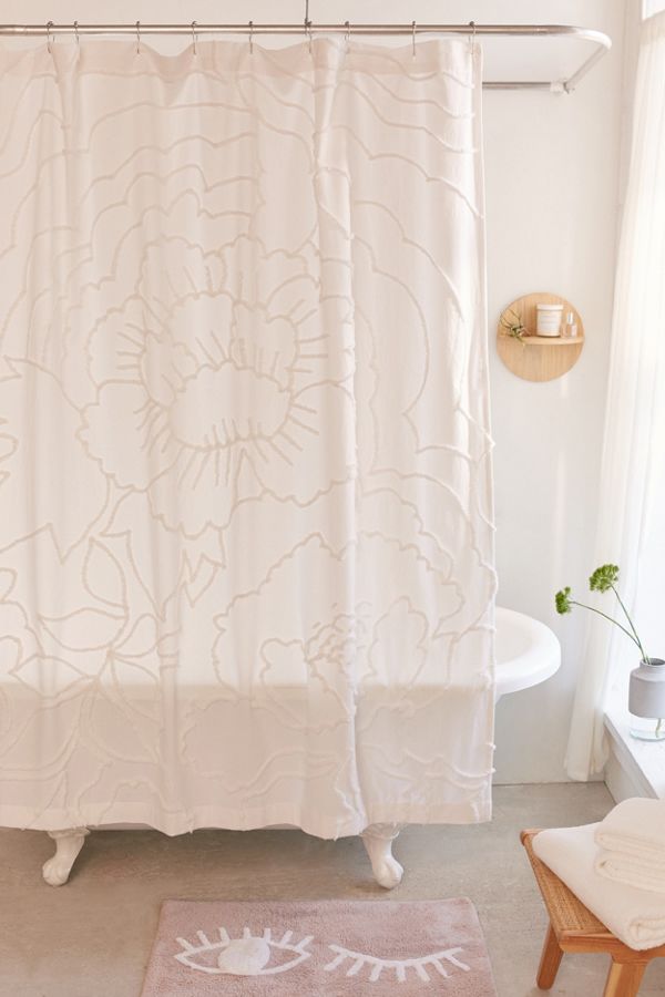 Slide View: 1: Margot Tufted Floral Shower Curtain
