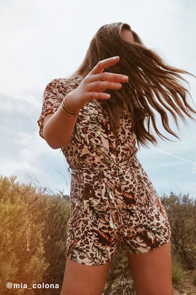 UO Jungle Belted Shirt Romper