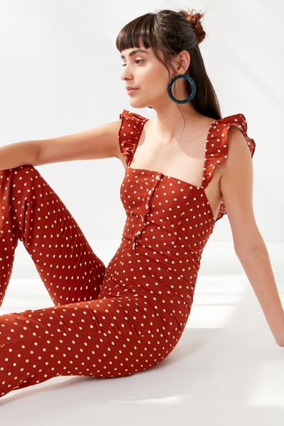 Lucca Couture Madelynn Polka Dot Ruffle Jumpsuit