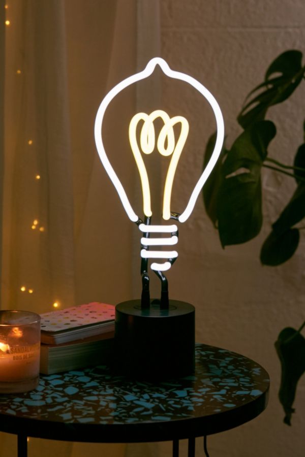 Light Bulb Neon Sign Table Lamp | Urban Outfitters