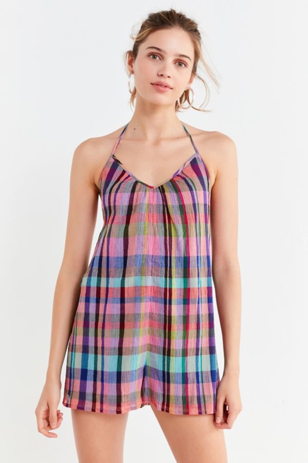 UO Peggy Plaid Romper | Urban Outfitters