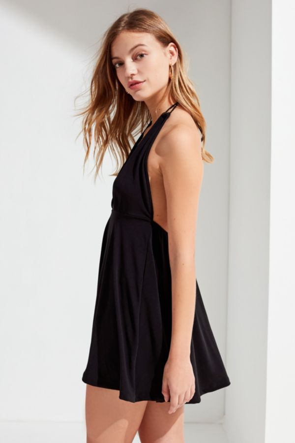 Motel Caltry Plunging Halter Dress | Urban Outfitters