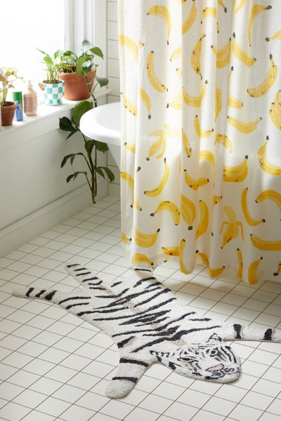 Urban Outfitters Tiger Bath Mat In White