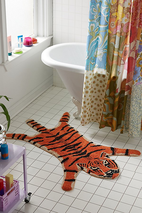 Urban Outfitters Tiger Bath Mat In Orange